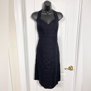Shin Choi LINEN Blend Halter Sundress Black Size 12